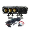 HJG Future Eyes 3 Lens LED Foglight 120W with wiring harness mounted on bike and car