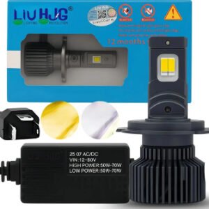 HJG M2 Mini 70W H4 LED headlight white yellow dual beam for bike and car