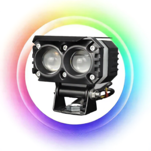 HJG M Series RGB DRL projector fog light with dual lens LED for cars and bikes