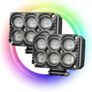 HJG M Series RGB DRL 6x6 LED Projector Fog Lights for Cars and Bikes