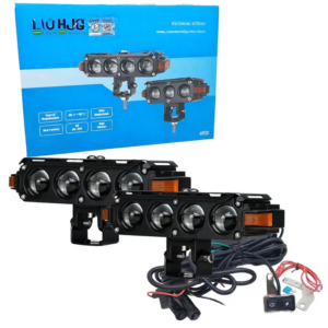 HJG Hazard S62 4 Lens projector fog lights 160W dual color LED with Devil Eye DRL for motorcycles