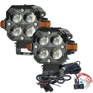 HJG Hazard S65 4x4 Lens Projector Fog Lights 120W with Devil Eye DRL for Bikes and Cars