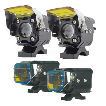 HJG Transformer 1 LED Projector Foglight 100W White Yellow Dual Beam for Cars and Bikes