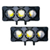 HJG Tri Shot 3 LED 120W auxiliary fog lights mounted on motorcycle