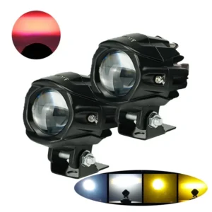 HJG Alien Dual Shot 12000 Lumens Projector LED Fog Light with Red DRL for Bike and Car