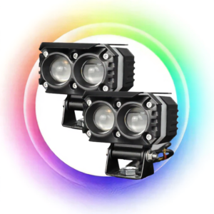 HJG M Series RGB DRL Projector Fog Light 50W LED for Cars and Bikes
