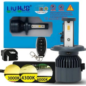 HJG M3 120W H4 LED Headlight with Remote Control White Yellow Warm White Beam
