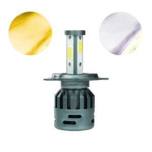 HJG M3 Mini 60W H4 LED headlight white yellow dual beam for bike and car