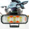 HJG 3 LED Fog Light with Red Blue Strobe for Bikes and Cars