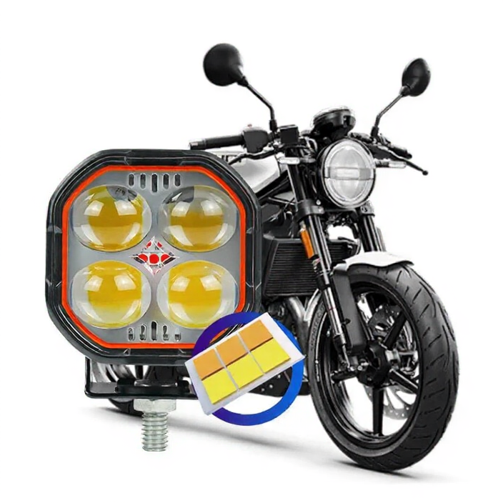 HJG LIU 4x4 projector lens fog light 40W with red Devil Eye DRL