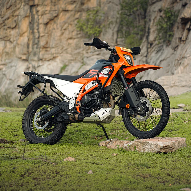 Legundary KTM 390 Enduro R Defender Crash Guard Black installed on motorcycle