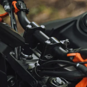Legundary KTM 390 Enduro R Dodger Handle Riser Black CNC aluminum bar riser installed