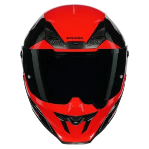 Korda Icon Nyx Helmet Gloss Black Red ECE 22.06 ISI Certified Full Face Helmet with Dual Visor