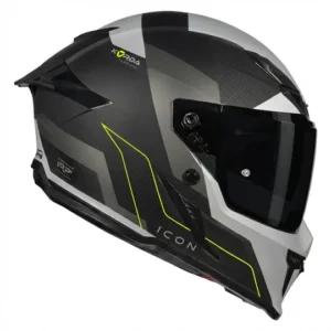 Korda Icon Nyx Matt Grey Full Face Helmet with Dual Visor and ECE 22.06 Certification