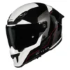 Korda Icon Nyx Helmet Gloss Black White dual visor ECE 22.06 ISI certified full face helmet