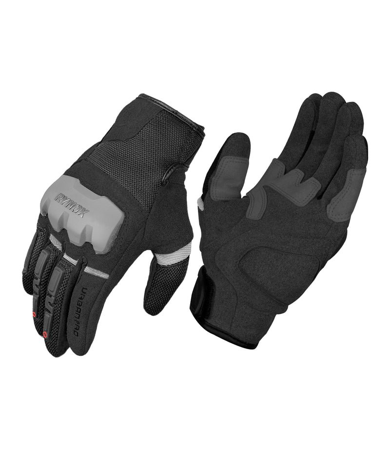 Rynox Urban Pro 2 Gloves Black Grey CE Certified Leather Riding Gloves