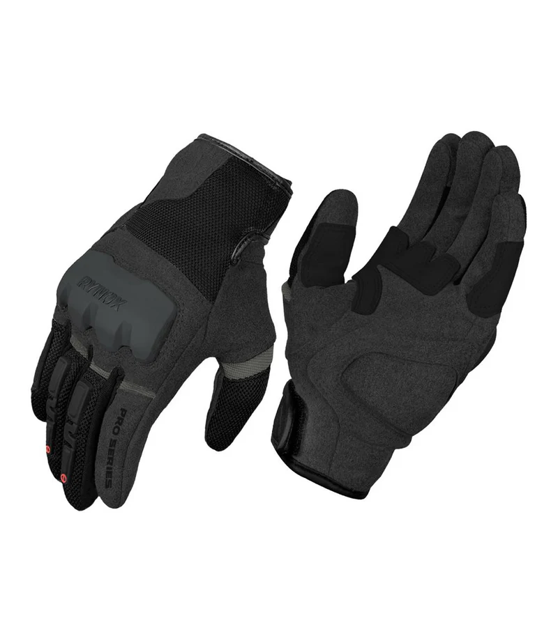 Rynox Urban Pro 2 Gloves Dark Grey CE Certified Leather Riding Gloves with TPU Knuckle Protection