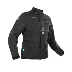 Rynox Advento Pro Jacket Black Hi Viz Green CE Level 2 Adventure Touring Riding Jacket