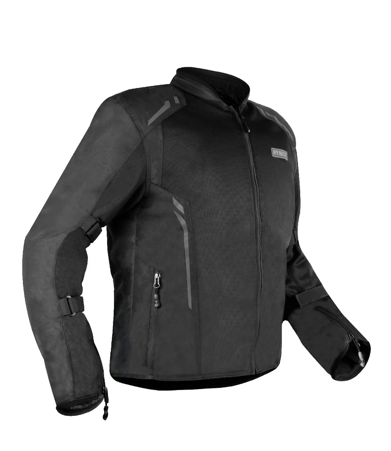 Rynox Cypher GT Jacket Black minimal urban motorcycle riding jacket with CE protection