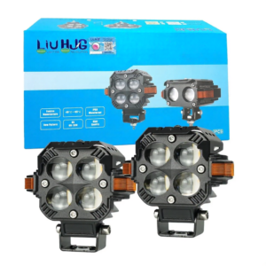 HJG Hazard Series S65 Quad 4x4 120W LED Fog Lights with Red Devil Eye and Amber Hazard DRL