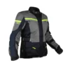 Rynox Stealth Air Pro Jacket Blue Hi-Viz Green mesh motorcycle riding jacket with CE armor