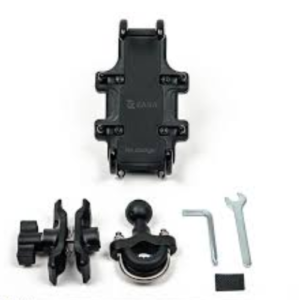 ZANA Universal Mobile Holder BLU without charger mounted on motorcycle handlebar