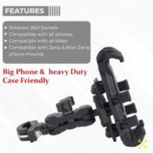 ZANA Universal Mobile Holder Without Charger installed on motorcycle handlebar