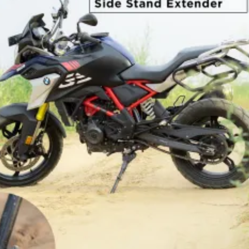 ZANA Front Disc Caliper Protector installed on BMW G310 GS front brake assembly