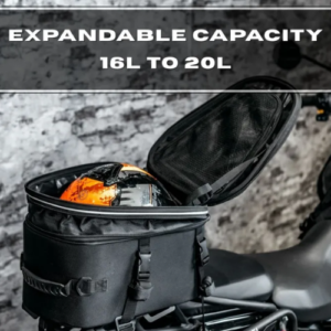 ZANA Pluto Carbon Hardshell Expandable Tail Bag 16L to 20L Motorcycle Luggage