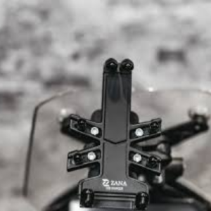ZANA Universal Mobile Holder REX with USB Charger mounted on motorcycle handlebar