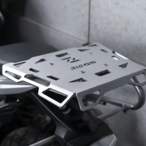 ZANA Aluminum Matt Silver Toprack Plate Installed on BMW G310GS