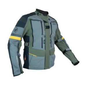 Rynox Stealth Evo 4 Jacket Woodland Orange front view with CE Level 2 protection for touring riders