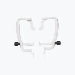 JB Racing X Pulse 210 Defenso Crash Guard With Slider White installed on motorcycle