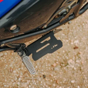 JB Racing X Pulse Step-On Pillion Footrest installed on Hero Xpulse 210 with matte black finish