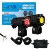 HJG CNC Mini Drive 80W Version 7 LED Projector Fog Lights with Red DRL for Cars and Bikes