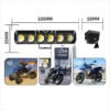 HJG 6 Lens Red Blue 70W LED Fog Light with Flash DRL for Cars and Bikes