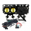 HJG Future Eyes 2 LED fog light projector with white and yellow lighting modes and wiring harness kit