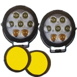 HJG 7 LED 140W Projector CREE Combo Fog Light with Yellow Cover for Bike and Car
