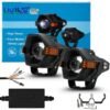 HJG Spaceship Foglight 80W projector LED fog lights with red devil DRL and amber side DRL
