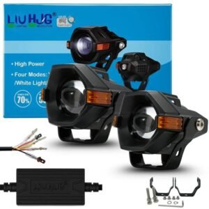 HJG Spaceship Foglight 80W projector LED fog lights with red devil DRL and amber side DRL