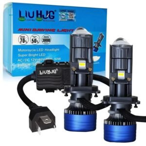 HJG H4 Dual Y6 Mini Projector LED Headlight with Hi-Lo Beam and Cooling Fan