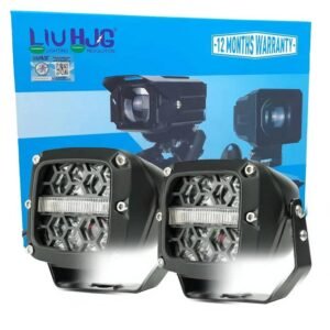 HJG Honeycomb Minus Foglight 120W with Amber Minus DRL installed on vehicle