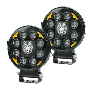 HJG 8 LED Tiger Round Fog Light 60W for Bikes & Cars – Bright White, IP67 Waterproof