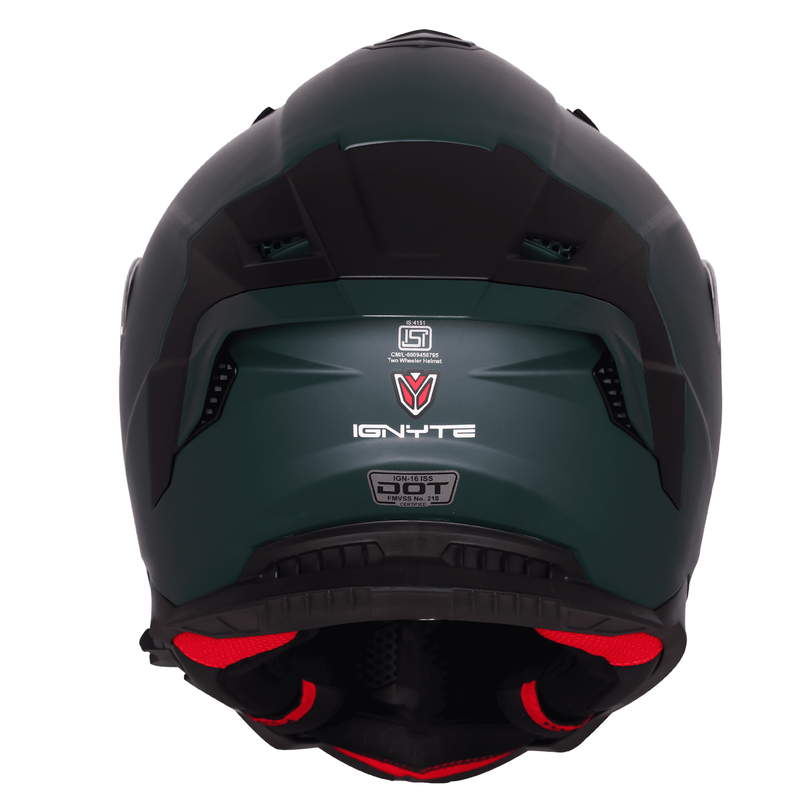 IGNYTE IGN-16 ISS DOT Solid Matt Green Helmet with Pinlock visor and D-ring retention system