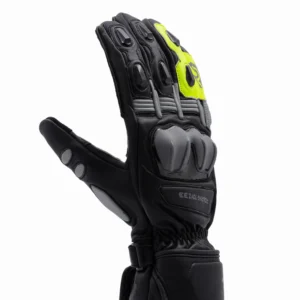 Roaring Toyz 33 Knight Full Gauntlet Leather Riding Gloves with TPU Protection