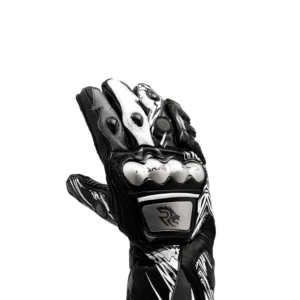 Roaring Toyz 33 Titan Full Gauntlet Leather Riding Gloves with Metal Knuckle Protection