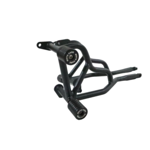 Motocare 4 Slider Crash Guard installed on Triumph Scrambler 400X for engine and frame protection