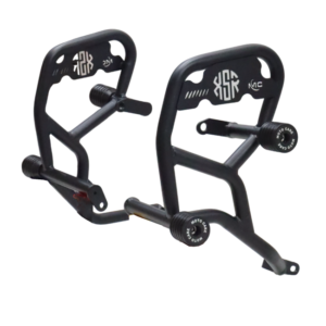 MotoCare 4 Slider Crash Guard installed on Yamaha XSR 155 for bike protection