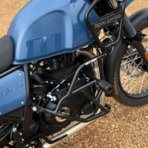 Moto Torque Guardian Crash Guard installed on Royal Enfield Himalayan adventure motorcycle