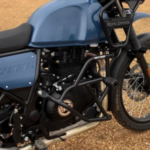 Moto Torque Guardian Crash Guard installed on Royal Enfield Himalayan adventure motorcycle